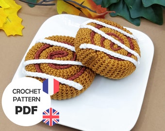 Crochet cinnamon roll pattern for children's dinette