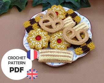 Bredele crochet pattern, Christmas cookie for crochet dinette