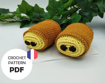 Patron Dinette Au Crochet Chocolatine Ou Pain Au Chocolat - Etsy Finland