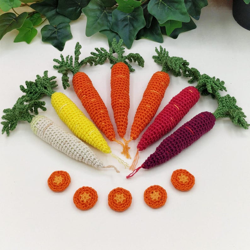 Crochet Carrot Pattern (PDF FR/ENG) for Children's Play Food - Etsy