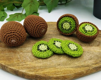 Crochet Kiwi Pattern (PDF FR/ENG) for a Child's Play Kitchen
