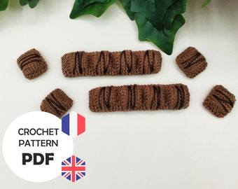 Crispy bar pattern inspired by crocheted Kinder Bueno