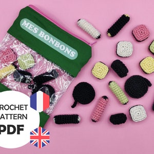 Crochet Licorice Candy Pattern, Crochet Kitchen Candy (PDF FR/ENG)