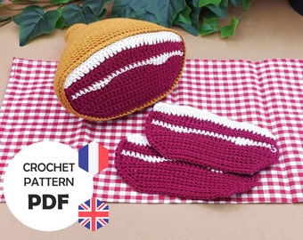 Crochet dry ham pattern, ham for children's dinette