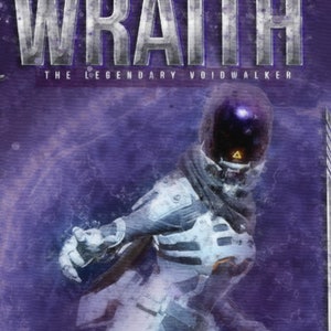 May include: A purple and white digital illustration of a character from a video game. The character is wearing a helmet and a suit. The text "WRATH THE LEGENDARY VOIDWALKER" is at the top of the image. The text "LEGEND NO. 01" is on the left side of the image.