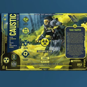 Digitale Apex Legends bijtende downloadbare aanpasbare kunstposter Verhouding 11 x 17, gamertag toevoegen, Apex Legends-cosplay