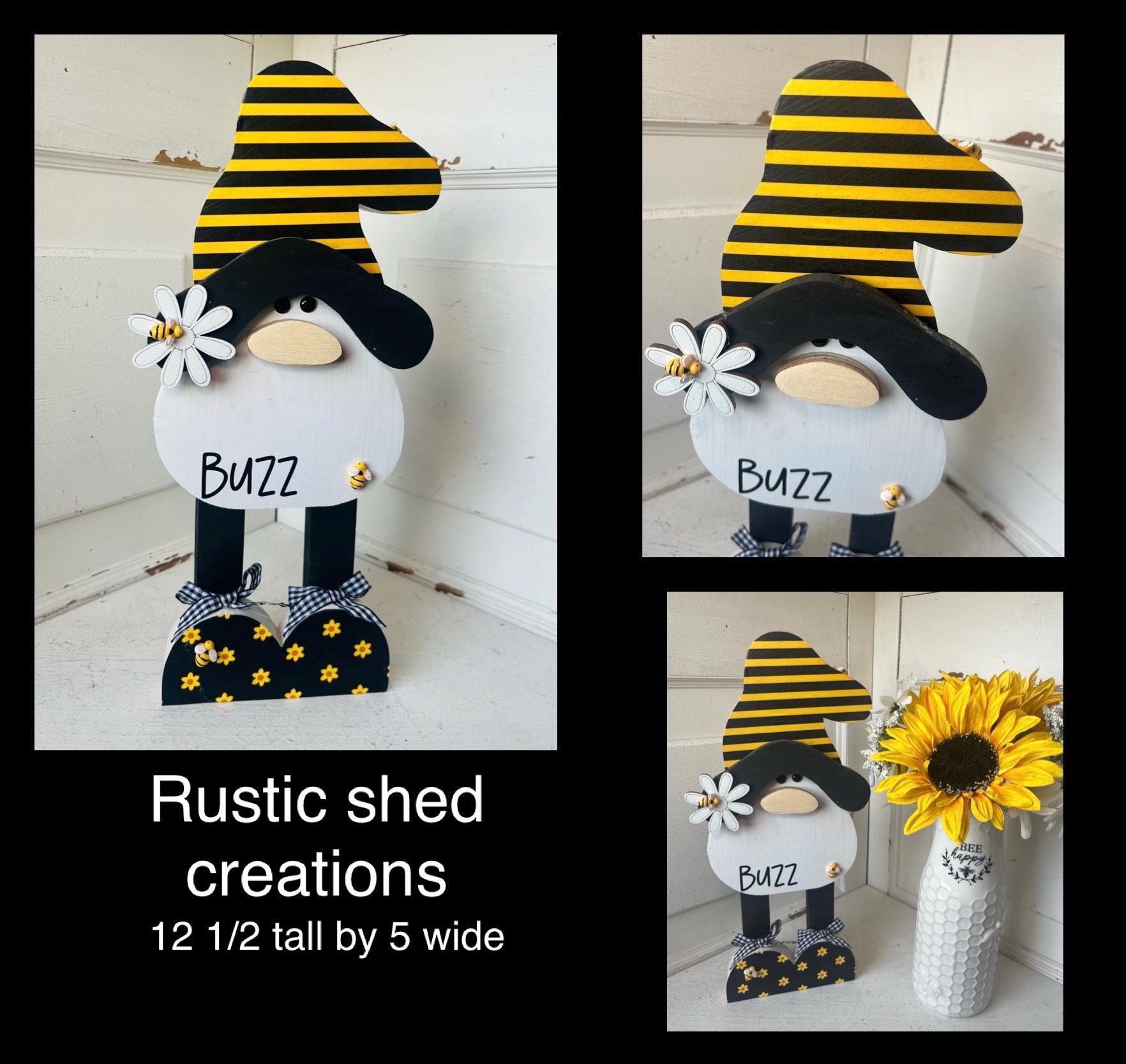 Aperturee Gnome Daisy Flower Honey Bee Lovely Stretch Table Cover