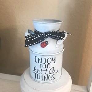 LADYBUG metal milk can decor for summer tier tray or shelf that makes great gift