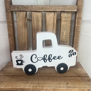 COFFEE farm truck accent sign for kitchen tiered tray decor