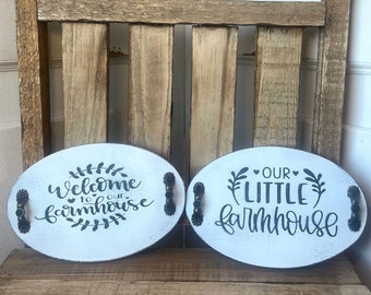 Farmhouse mini tray signs for country tiered tray decor or shelf accent plaque , makes great gift