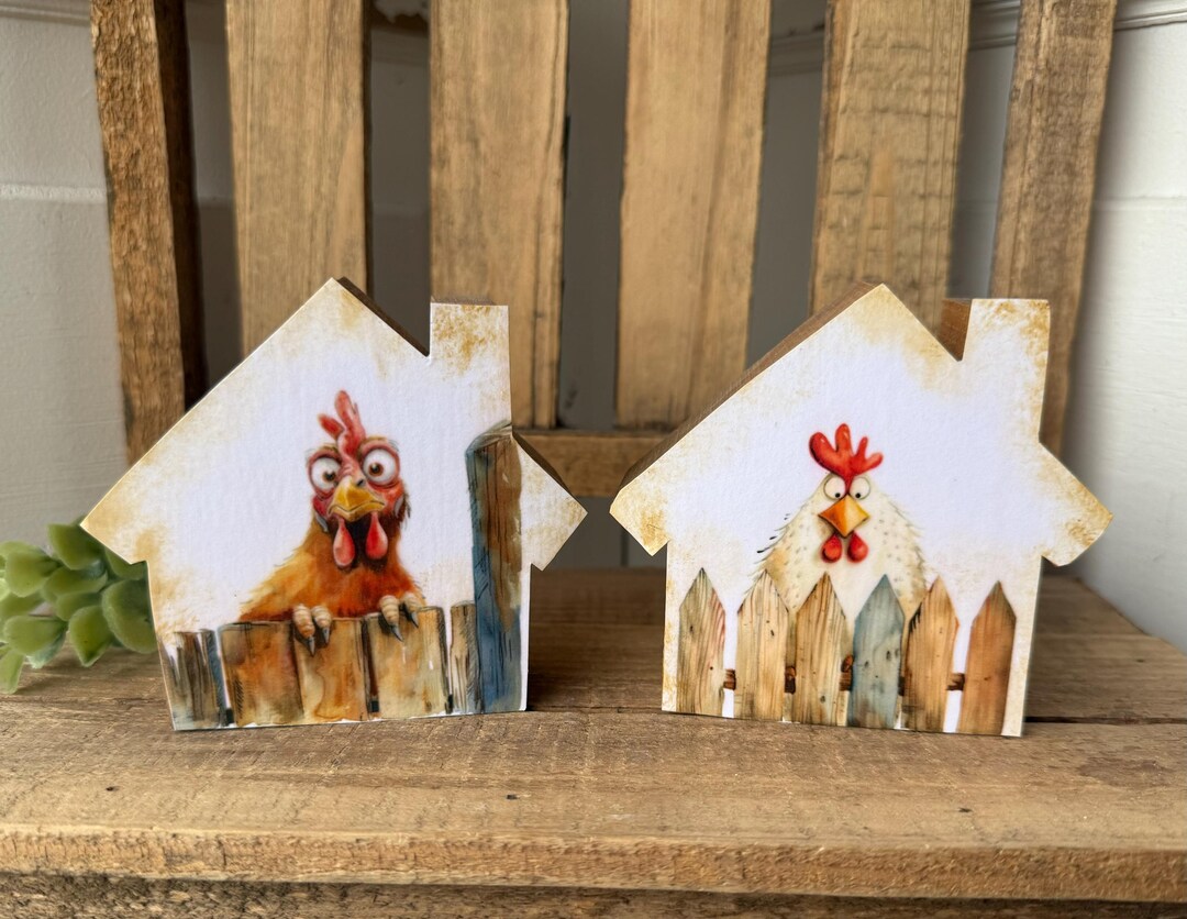 Whimsical Chicken Kitchen Decor - Small Farmhouse Signs - Etsy