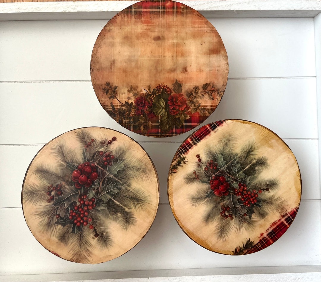Rustic Christmas Tree Riser Christmas Farmhouse Riser Decor - Country Distressed Accent for Table ...