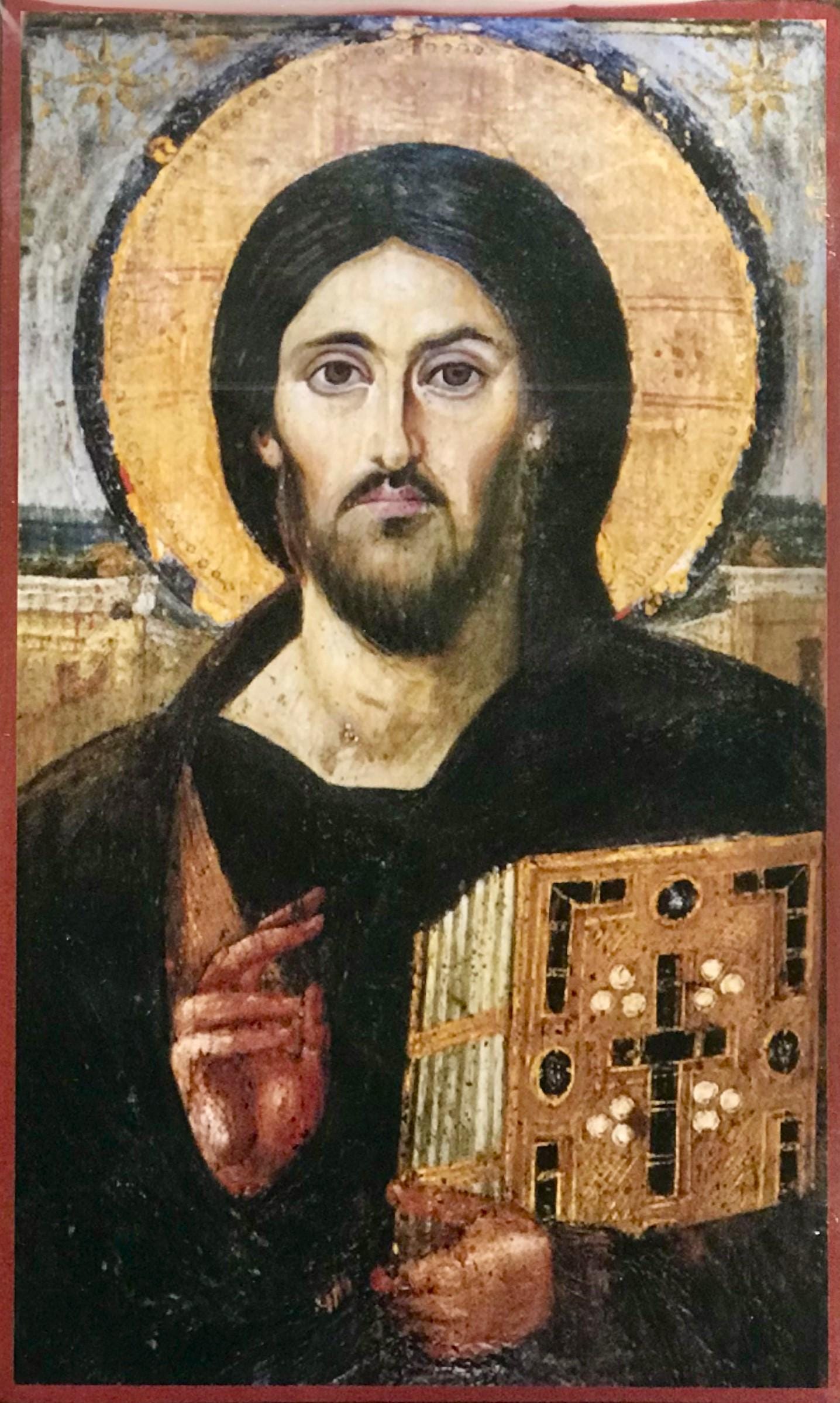 全能者キリストのイコン。聖カタリナ修道院。シナイ山。寺院のイコン