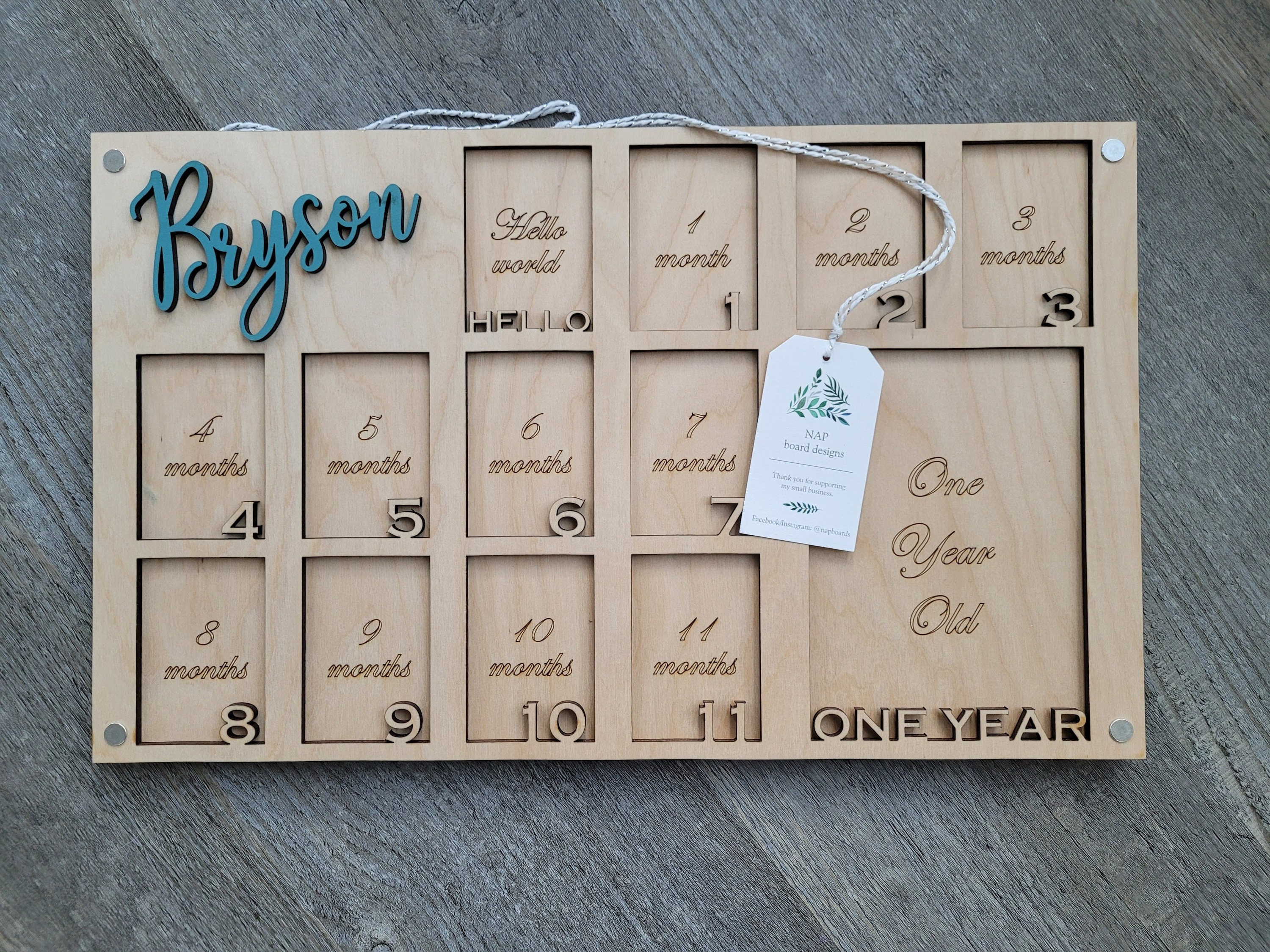 Personalized Baby's Monthly Picture Frame - Newborn to One Year Old - Etsy