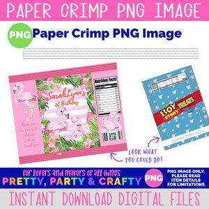 PNG Paper Crimps, Immagine Paper Crimp, Crimp per sacchetti di patatine, Crimp per bomboniere, Crimp per bordi di carta PNG Download digitale / Pretty Party And Crafty