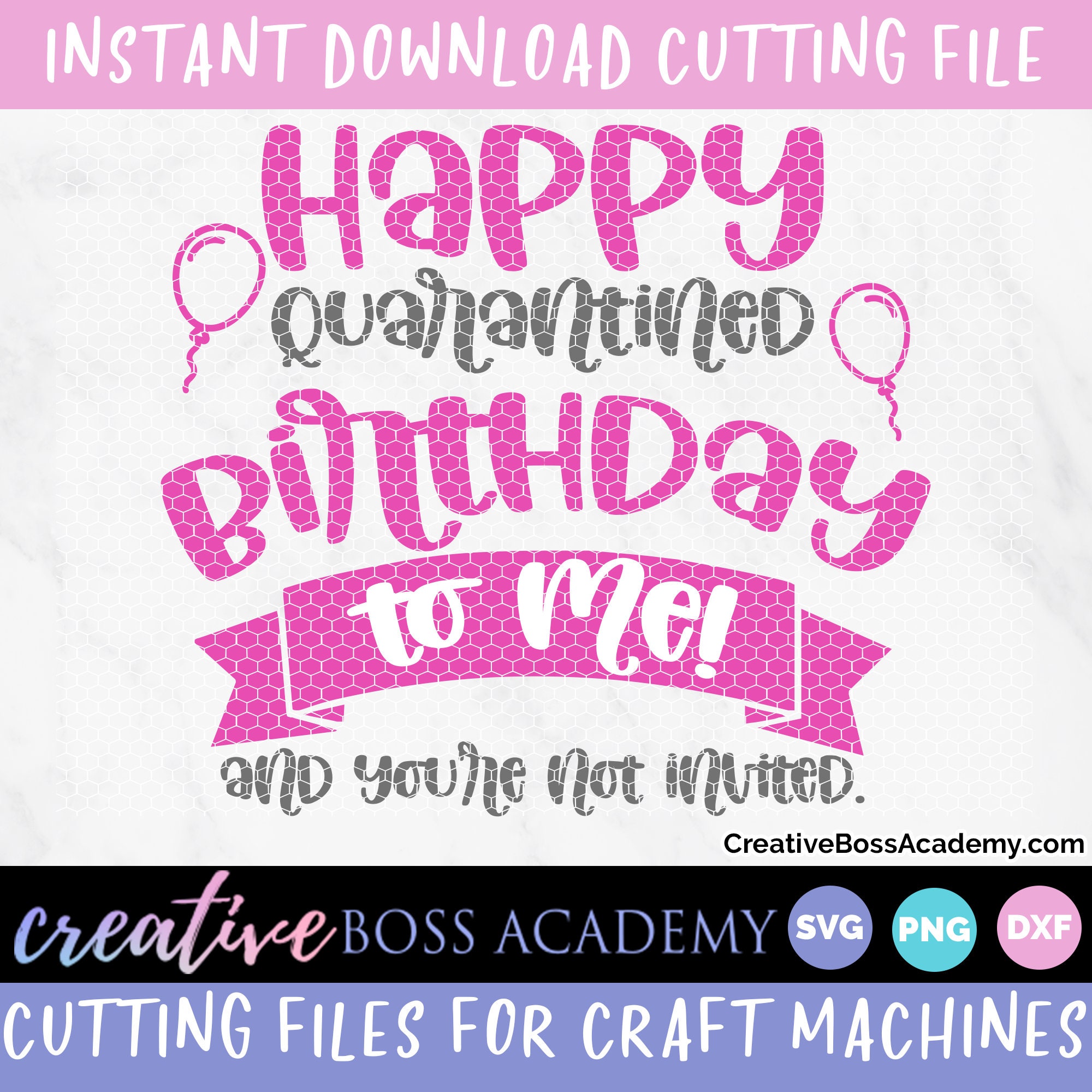 Download Quarantine Birthday Svg You Re Not Invited Svg Social Etsy