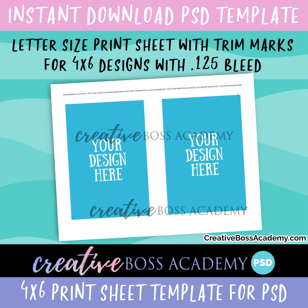Print Sheet Template With Trim Marks, 4x6 Vertical Invitation With Print Sheet Template With Trim Marks, 4x6 Vertical Invitation With