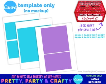 Shoe Box Gift Box Template, Blank Party Favor Template, Editable Design Template for use in Canva®