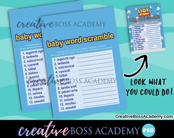 Baby Word Scramble PSD Editable Design Template