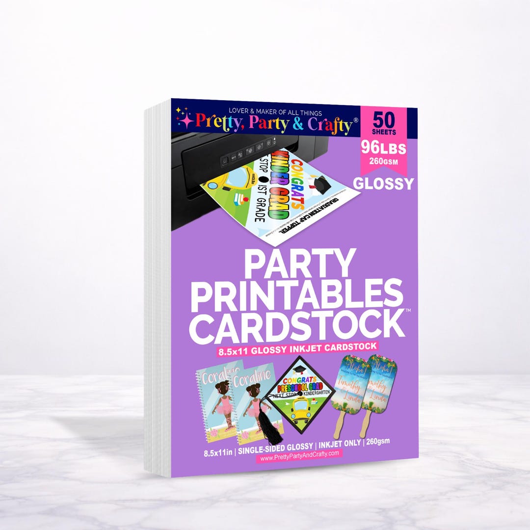 Party Printable Cardstock: 8.5x11 Glossy Cardstock for Inkjet Printers