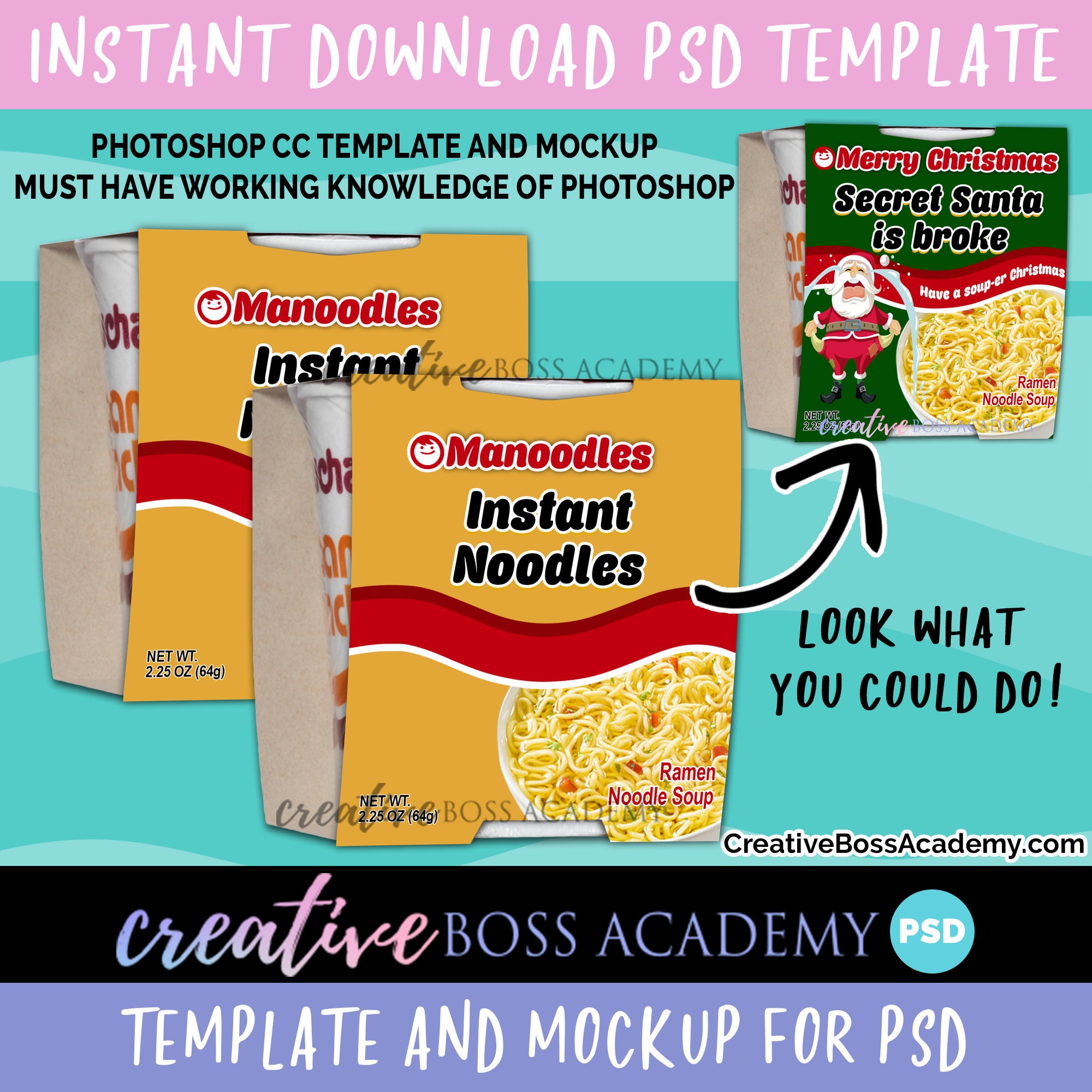 Download Ramen Noodle Template And Mockup Editable Party Favor Etsy