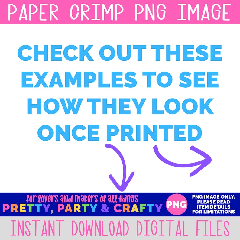 PNG Paper Crimps, Paper Crimp Image, Chip Bag Crimp, Party Favor Crimp, Crimp Paper Edges PNG Digital Instant Download image 2