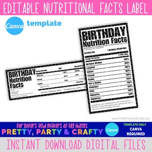 Nutrition Facts Template for Canva | Editable Nutritional Facts | Editable Nutrition Label Template for Canva