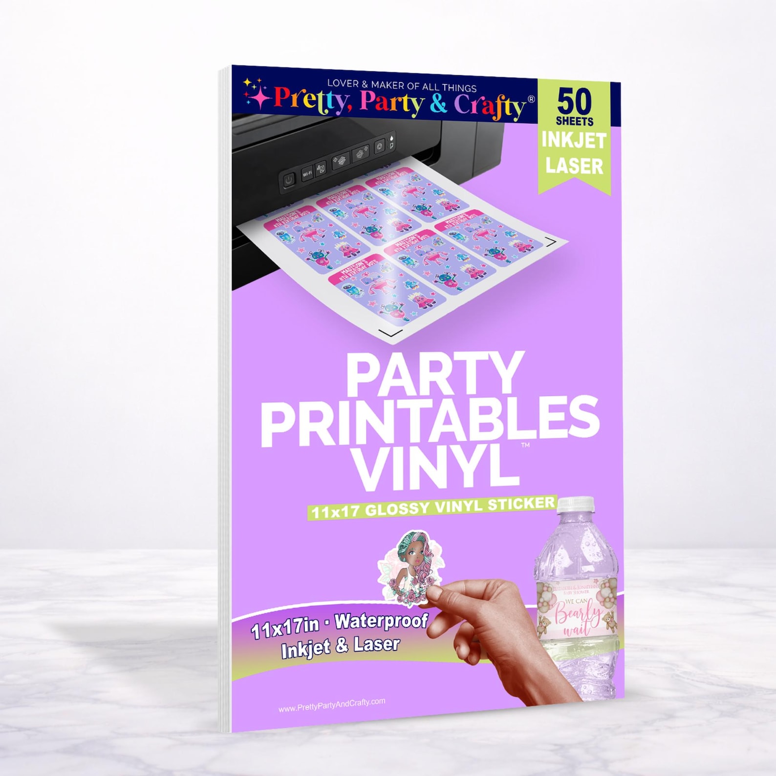 Party Printable Vinyl 11x17 Glossy Waterproof Sticker Vinyl 50 sheets