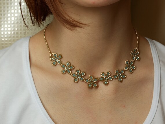 Beaded choker. Beaded necklace. Crystal necklace. Boho style | Etsy