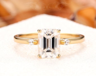 Vintage 2.1Ct Antique Art Deco Red Baguette Gemstone Engagement Ring Silver S925