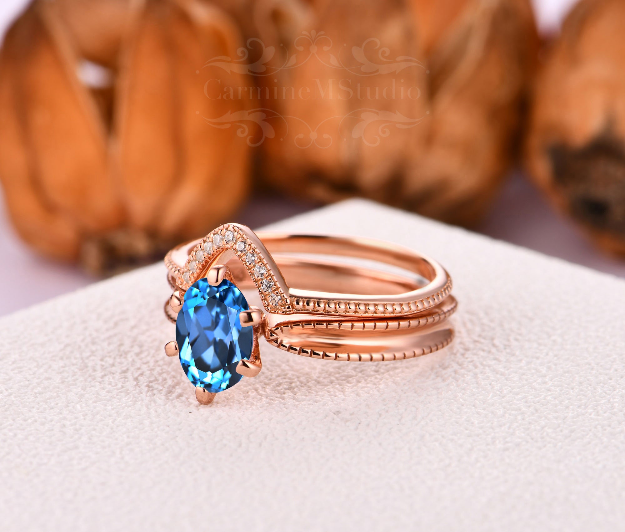 Art Deco Mligrain Topaz Bridal Set Natural London Blue Topaz - Etsy UK Art Deco Mligrain Topaz Bridal Set Natural London Blue Topaz - Etsy UK