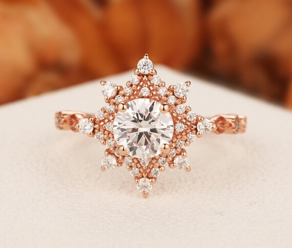 Snowflake hotsell moissanite ring