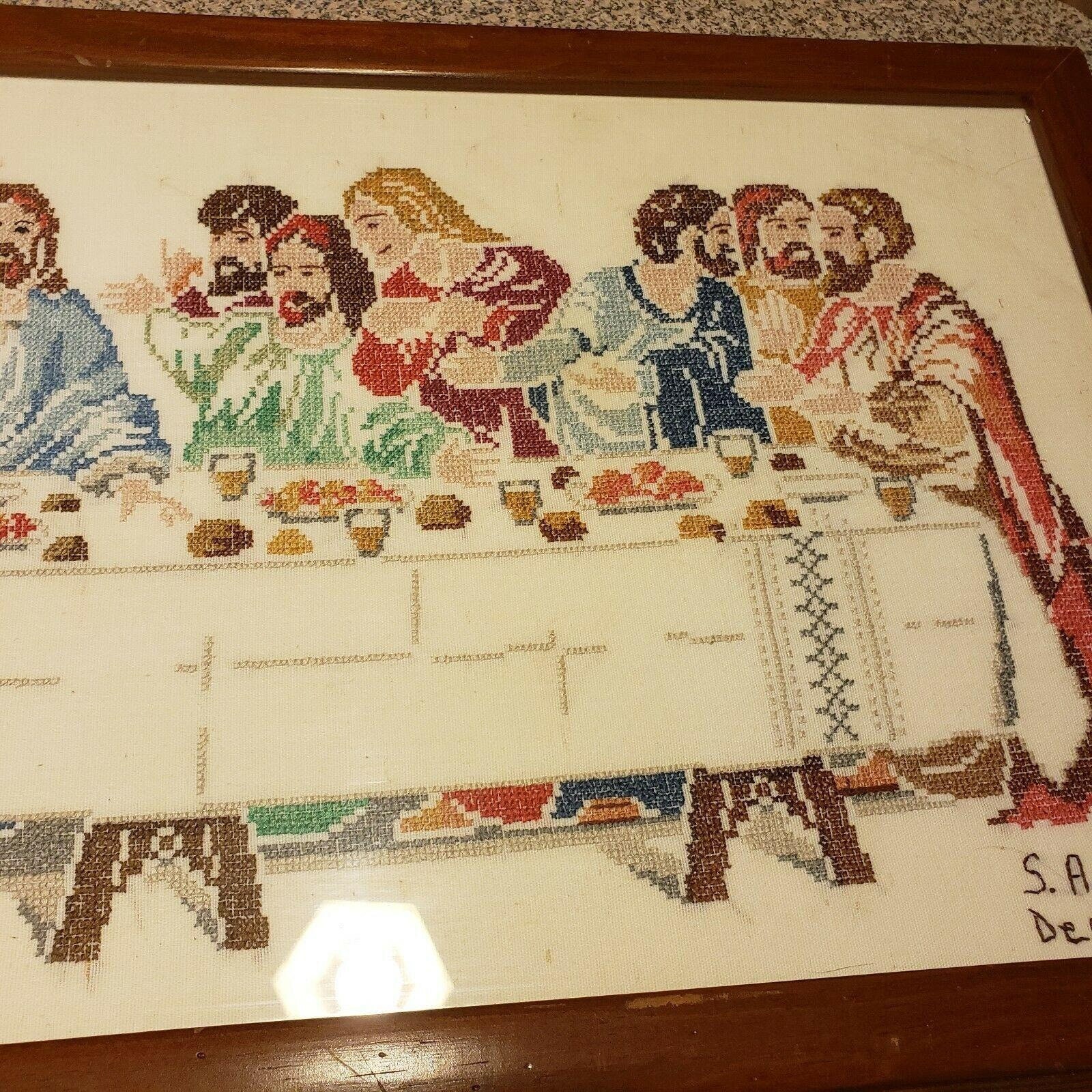 The Last Supper Vintage CrossStitch Completed Art Piece Etsy