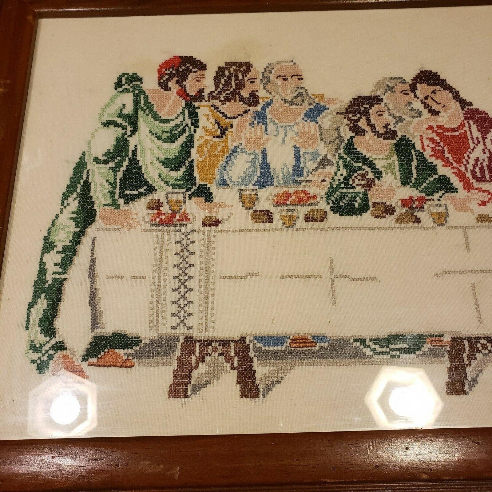 The Last Supper Vintage CrossStitch Completed Art Piece Etsy