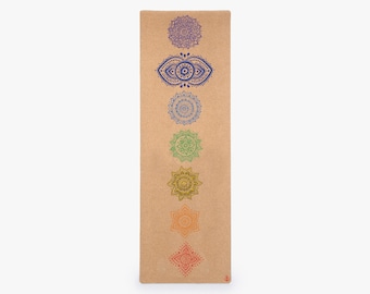 Chakra Pro Cork Yoga Mat by Shakti Warrior | 100% natural & non-toxic | Non Slip | Durable
