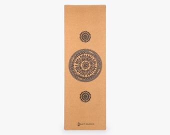 Mandala Pro Cork Yoga Mat by Shakti Warrior | 100% natural & non-toxic | Non Slip | Durable