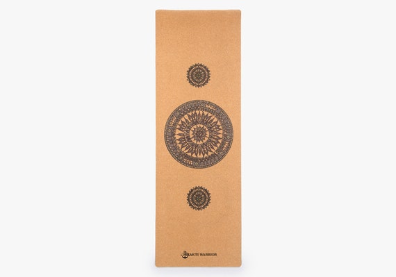 Mandala Pro Cork Yoga Mat by Shakti Warrior | 100% natural & non-toxic | Non Slip | Durable