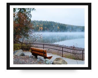 Fog over the Lake | Montana | Glacier National Park | DIGITAL DOWNLOAD | Photography wall art suitable for large format