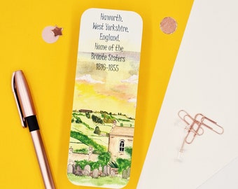 Illustrated Bookmark, Haworth Bookmark, Luxury Soft, Velvet feel Bookmark, Countryside Illustration