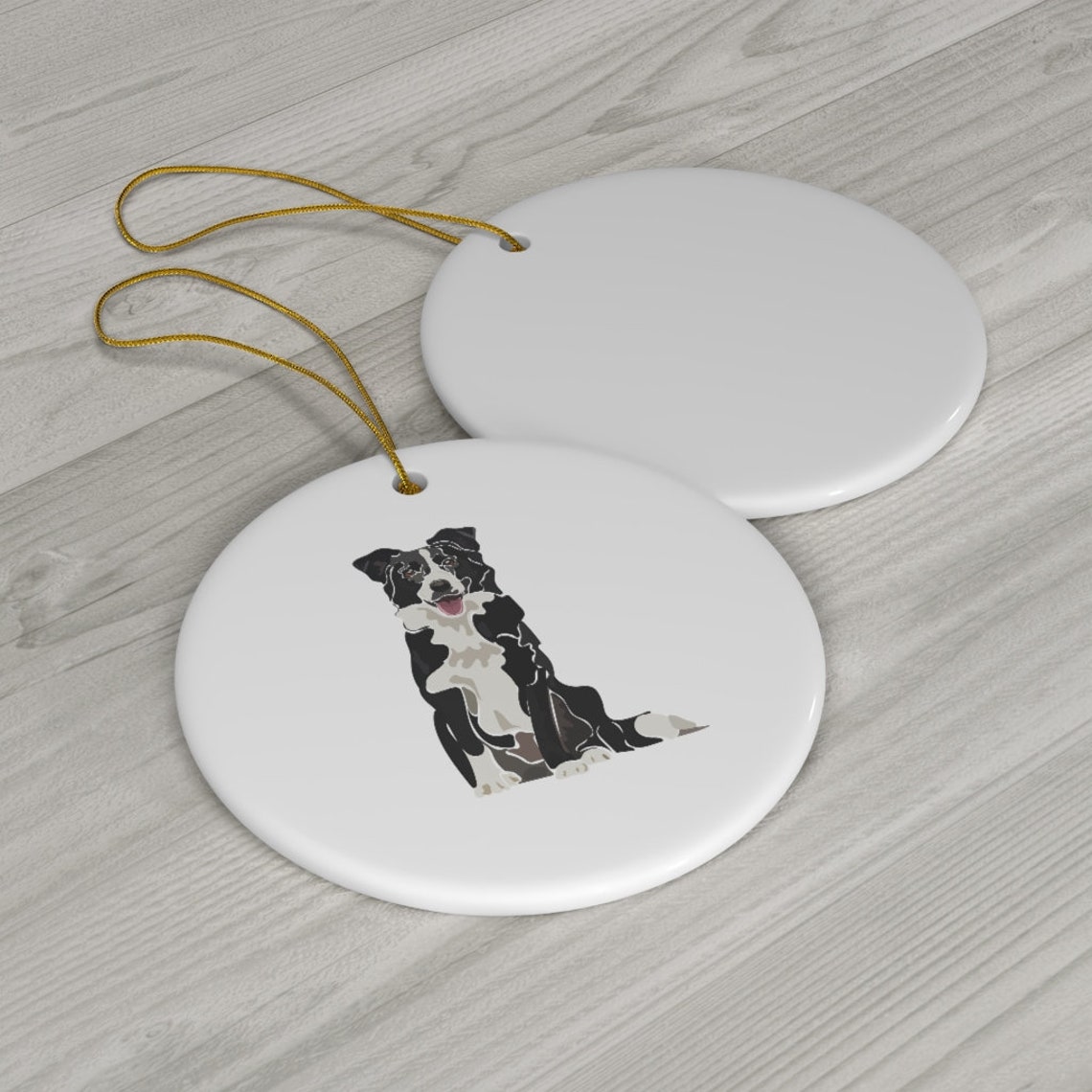 Border Collie Ceramic Ornaments Christmas Ornaments Gifts Etsy