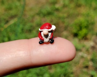 Tiny Micro Santa Gnome, Fairy Garden Gnome, Terrarium, Tiny Terrarium Figurine, Santa Claus
