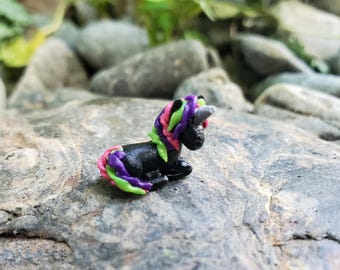 Teeny Tiny Micro Unicorn, Fairy Garden Terrarium Sculpture, Worlds Smallest Unicorn Figurine