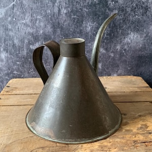 Vintage Copper & Tin Oil Can with Lid, Kerosene Can, Oil Storage, Farmhouse Decor, A Little Rust