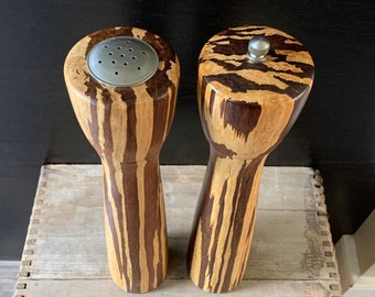 Beautiful Wood Salt & Pepper Shaker / Grinder, 12” Tall Walnut Salt Shaker and Pepper Mill, Quality Made Wooden Salt and Pepper Dispensers