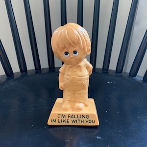 1971 R&W Berries Co, “I’m Falling in Like With You”, Plastic Resin Figurine, Send to a Special Someone, Fun Vintage Statue with Saying