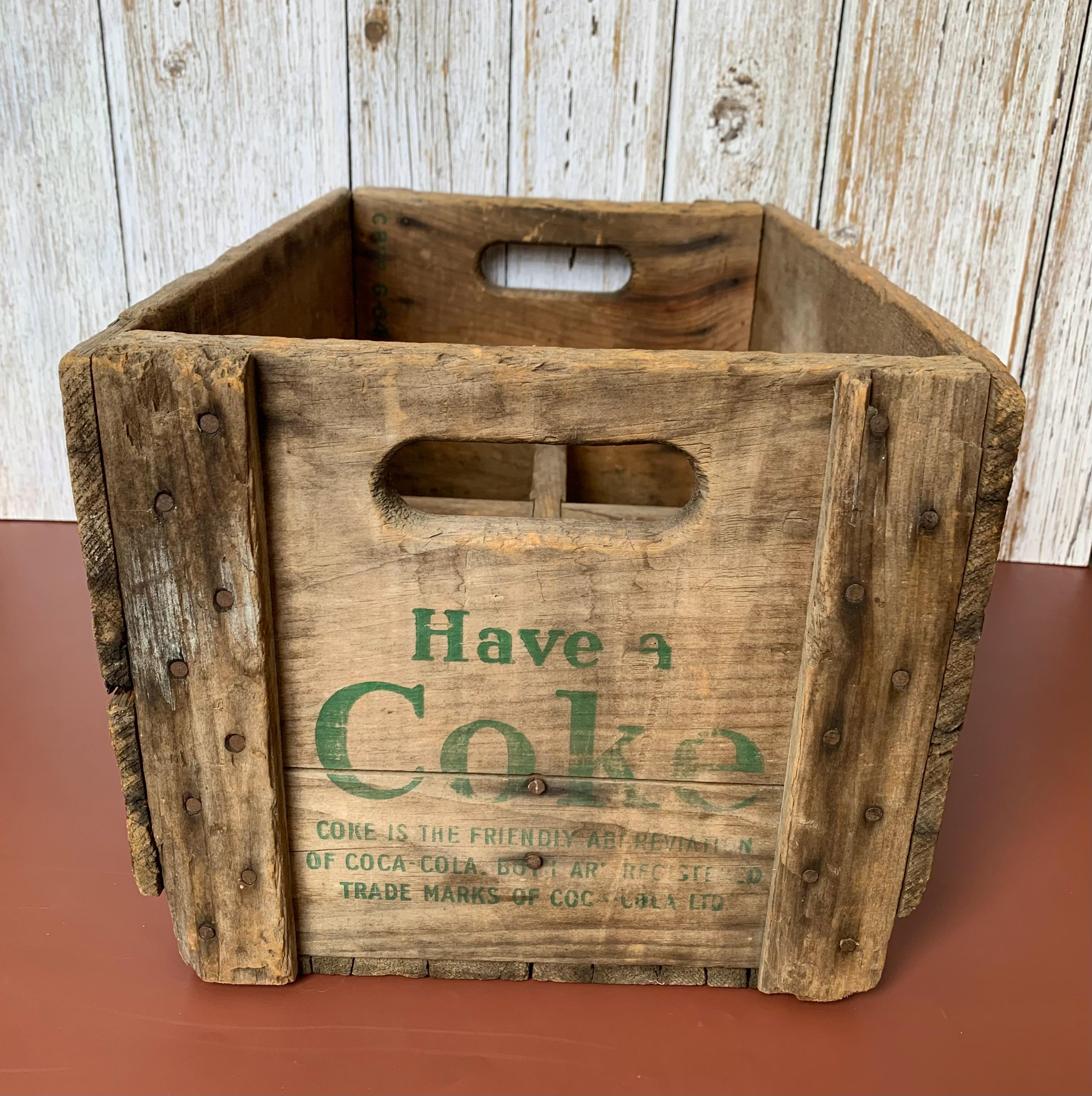 1950s Green Coca Cola Wooden Crate - Partitioned Crate - Have a