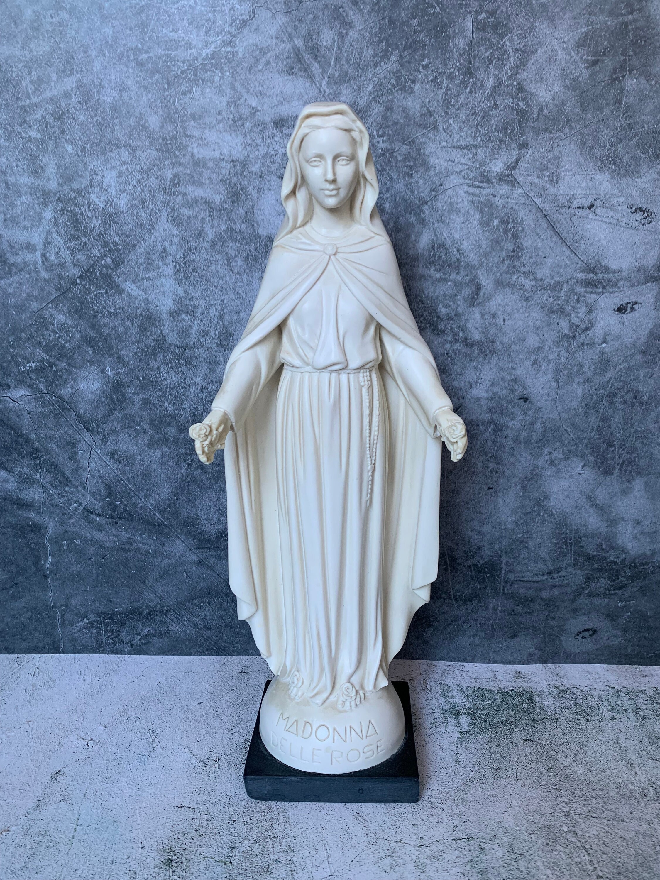 Italy, MADONNA DELLE ROSE Sculpture, Fabulous 15-3/4” Tall