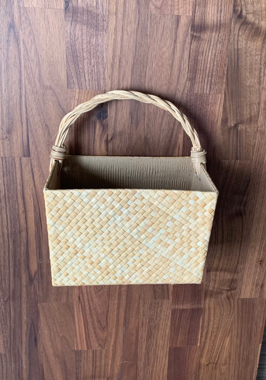 Woven Rattan Wall Basket, Hanging Basket, Mail Basket, Letter Basket