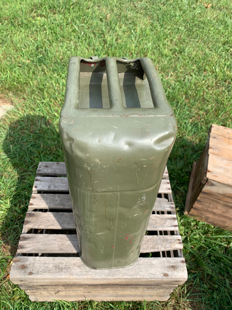 Vintage US Military Jerry Can Army Green Painted Gas Can Etsy