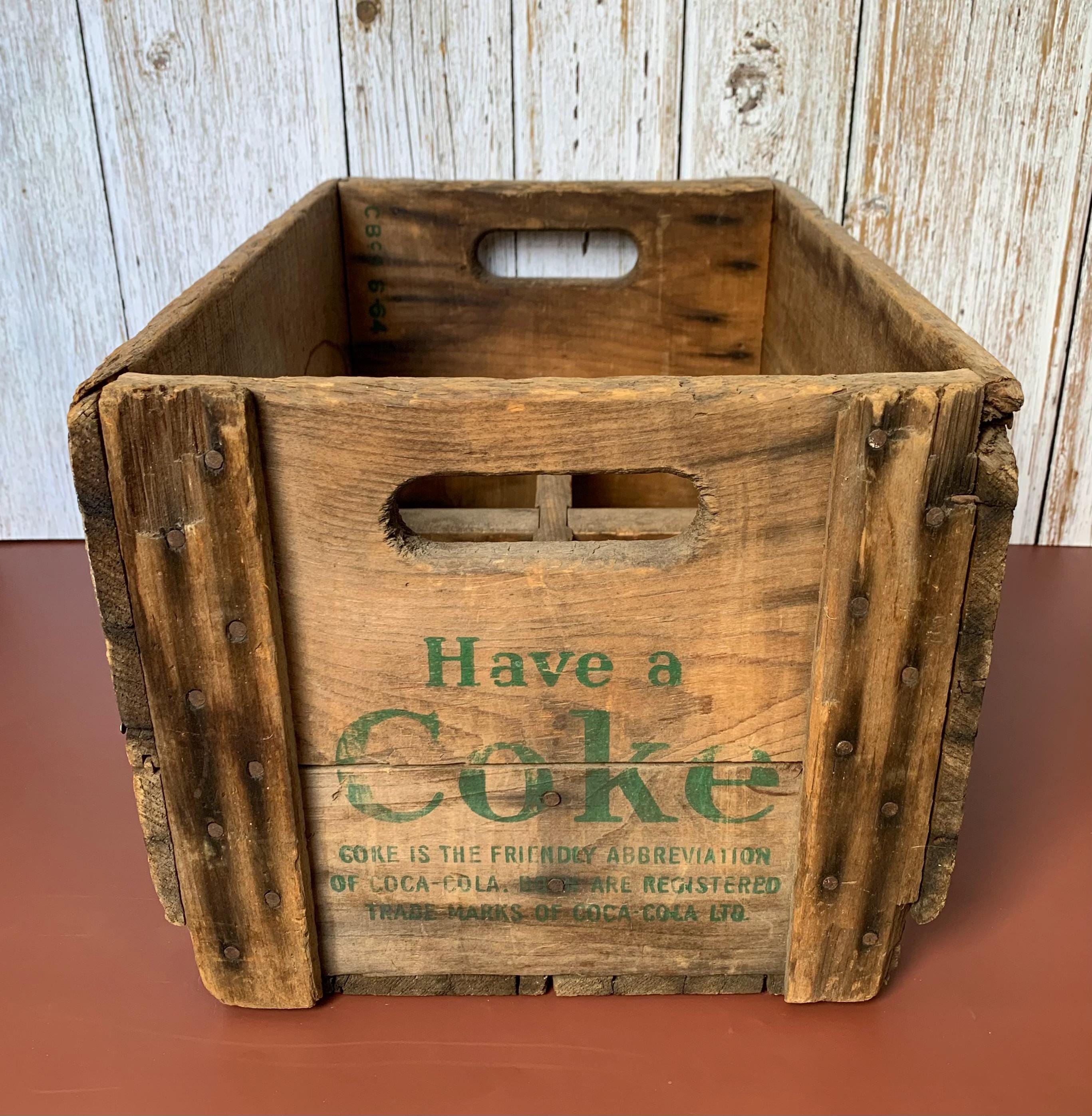 1950s Green Coca Cola Wooden Crate - Partitioned Crate - Have a